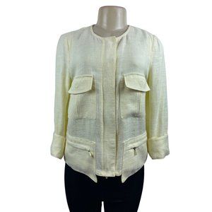 Worth Women’s Yellow Linen Button Up Blazer Sz 6